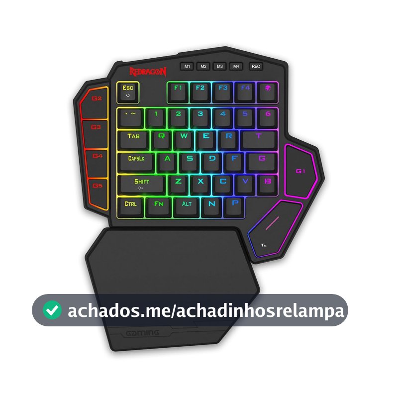 Redragon Teclado para jogos K585 HE com gatilho rápido, teclado mecânico de uma mão com fio de 8K com interruptor magnético sedoso UltraMag 100% POM de última geração, design de estrutura flutuante de