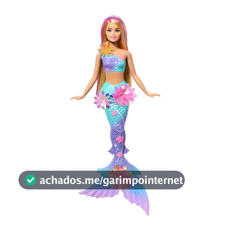 Boneca Barbie Sereia com Transformação de Flor e Cabelos Rosa com Efeito Mágico Desabrochante para Crianças a Partir de 3 Anos.