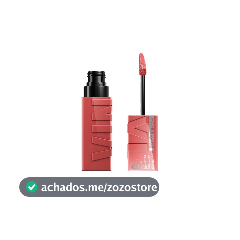 Batom Líquido Vinil Espelhado SuperStay Vinyl Ink Maybelline Peachy 4,2ml