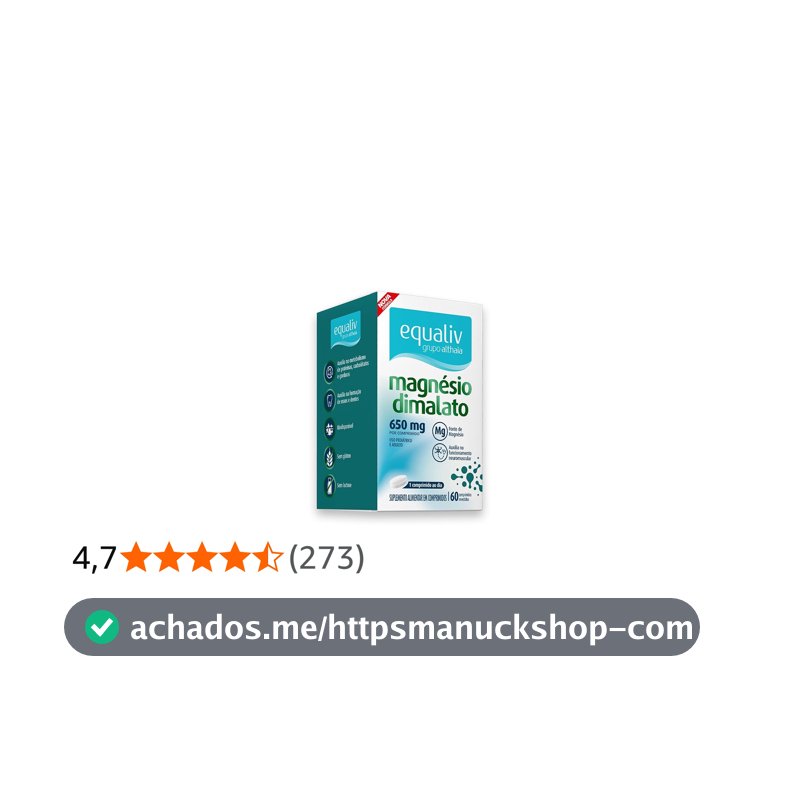 Magnésio Dimalato 650mg (60 comp), Único