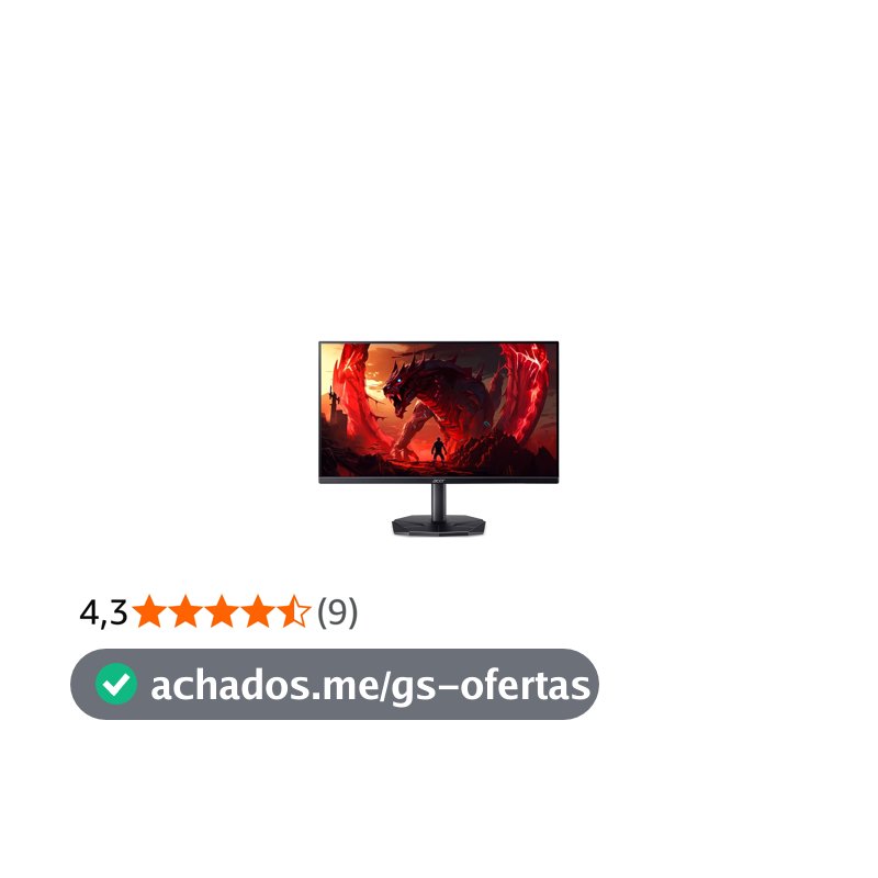 Acer Nitro KG270 P0bi, 27 Polegadas, 1920x1080 Full HD, Monitor Gamer LED VA, 16:9, Anti-Reflexo, 1000:1, 1ms, 144Hz, 18W