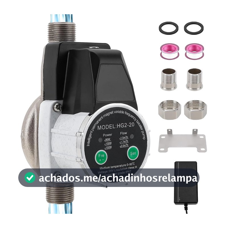 TRUERZA Bomba Pressurizadora de Água, 150W, 2100L/h, 100-240V, Automática, Ajustável, Silenciosa