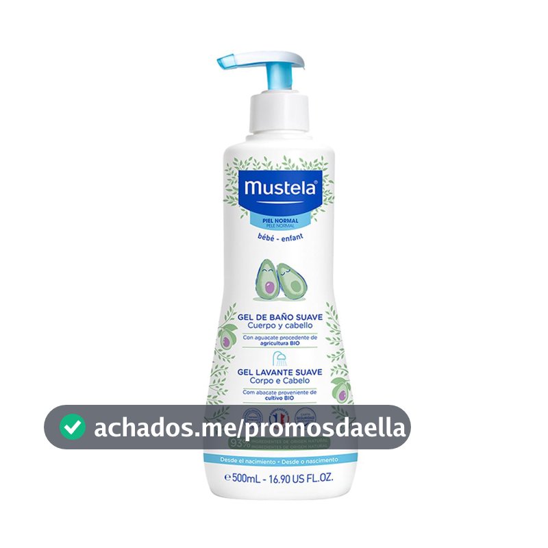 Mustela Gel Lavante Suave 500ml Sabonete Líquido Corpo e Cabelo Infantil