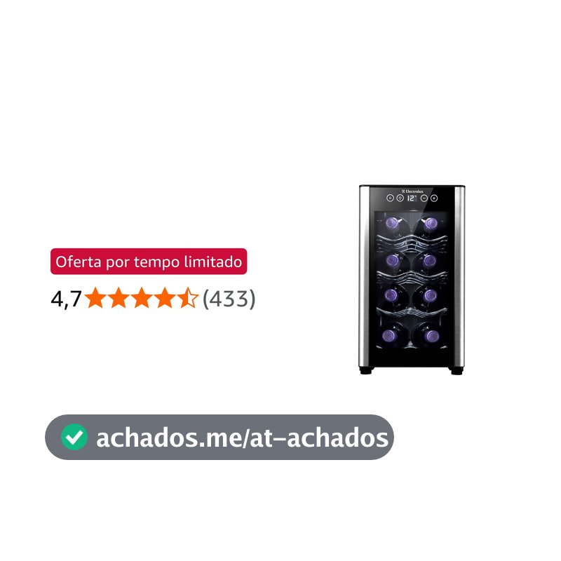 Adega Electrolux 8 garrafas Uma Porta Acabamento em Alumínio (ACB08)