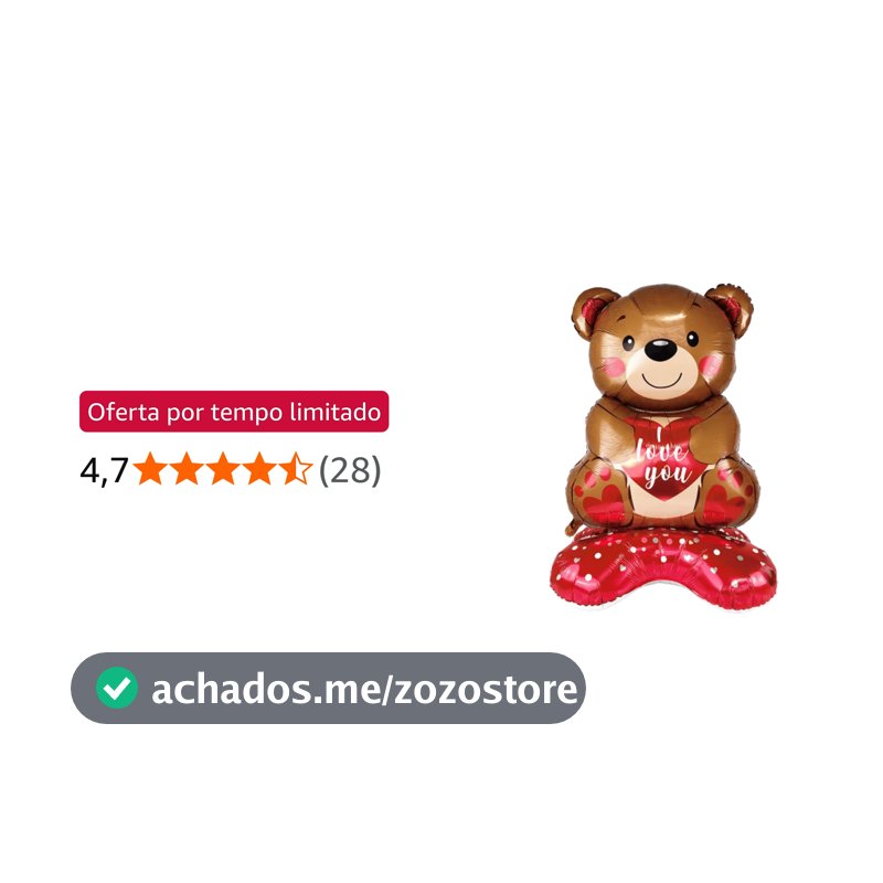 Balão Metalizado 3D Urso Marrom LOVE 58 Polegadas Dia dos Namorados