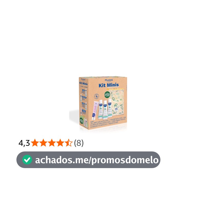 Mustela Kit Minis Travel Size - Gel Lavante + Hydra Bebê + Água de Limpeza + Creme Vitaminado Preventivo de Assaduras 54g - Nova Embalagem - Edição Limitada - Mustela Bebê e Criança