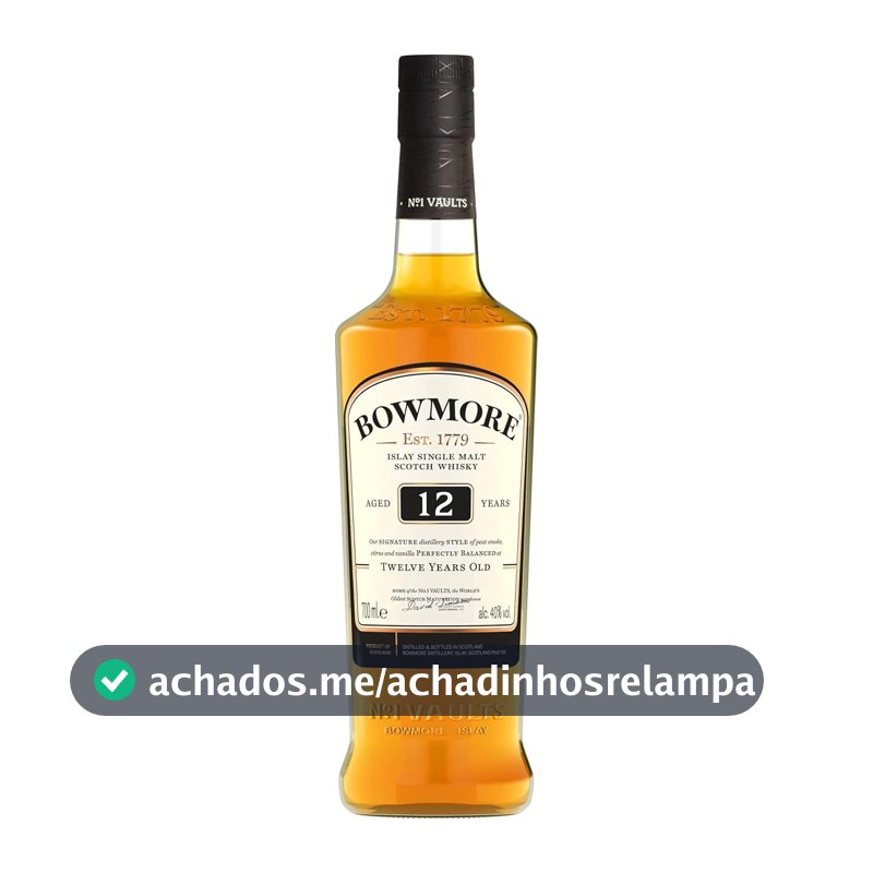 Whisky Scotch Bowmore 12 anos, 750ml