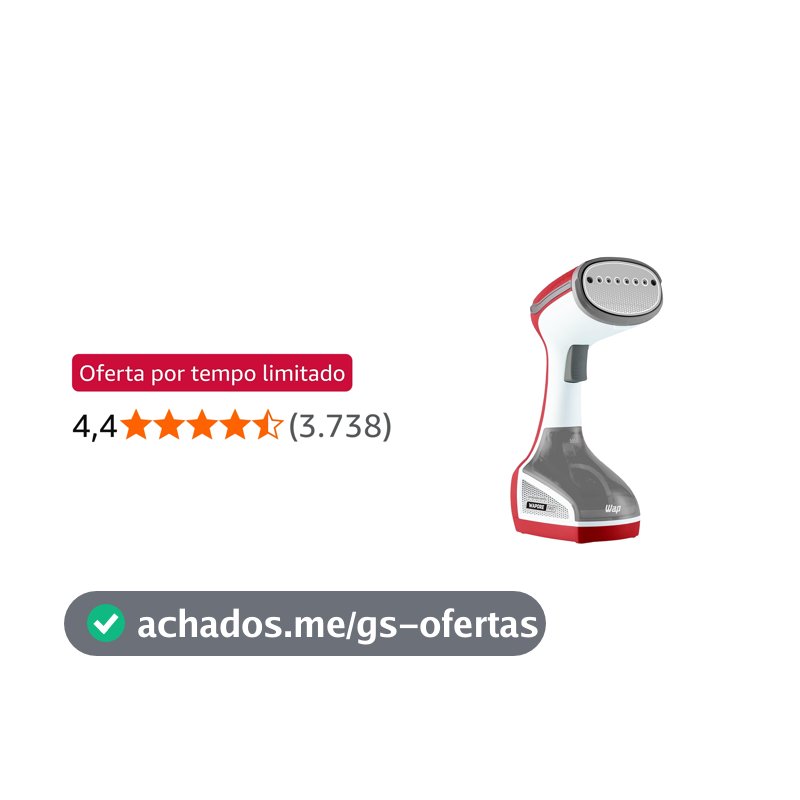 WAP Vaporizador de Roupas e Tecidos WAPORE FAST 1250 com Escova, Capacidade de 200ml, Vapor Quente 160°C, 1250W, 127V