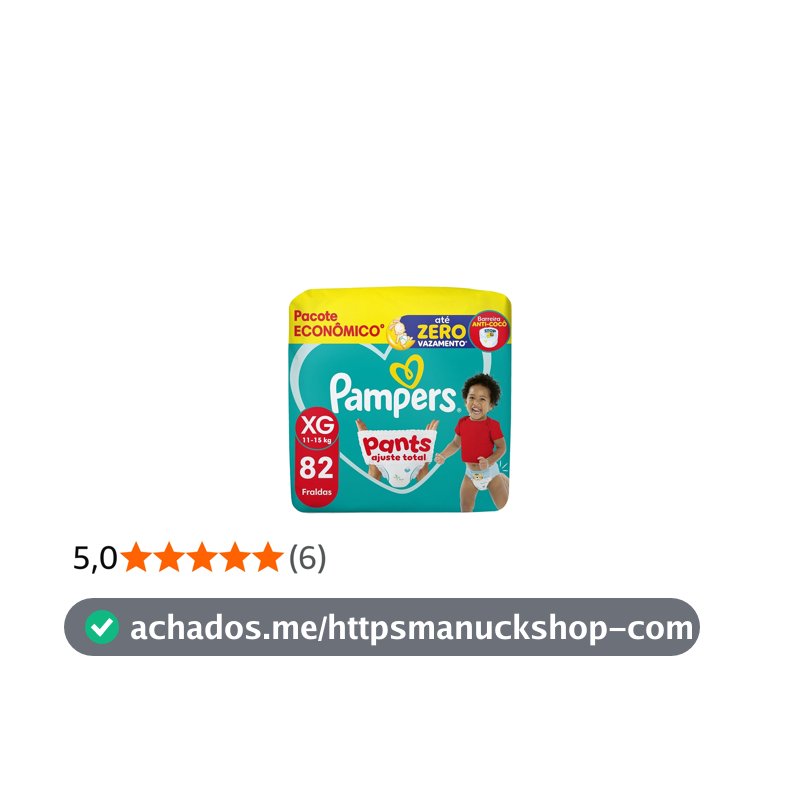Fralda Pampers Pants Ajuste Total Tamanho XG, 82 Unidades