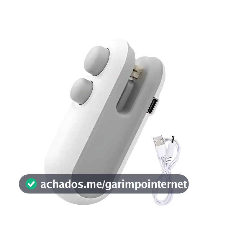 Mini Seladora Portátil Máquina de Selar Embalagens Plásticas Fechamento Deslizante Uso Doméstico