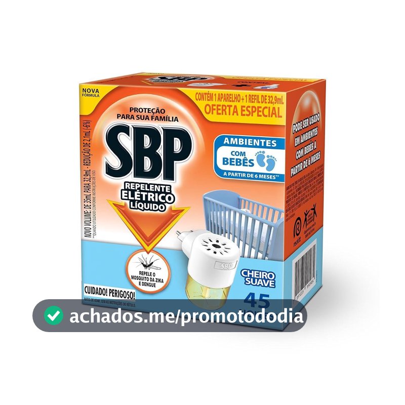 Repelente Elétrico Líquido SBP, 45 Noites, 35ml