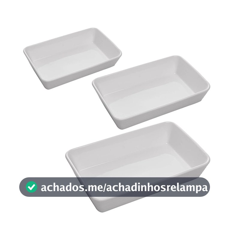 LYOR - Conjunto 3 Refratários Línea Branco Porcelana