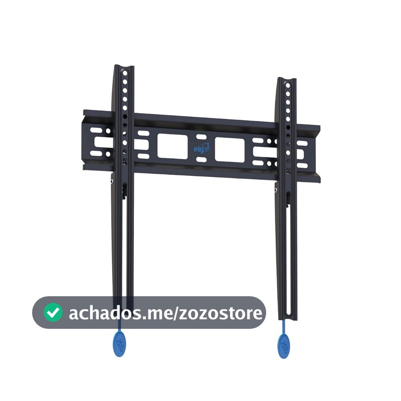 ELG, N01V4, Suporte Fixo de Parede para TVs de 32" a 77", Compatível com TVs Curvas e Planas, Feito em Aço Carbono, Suporta Até 50kg, Preto