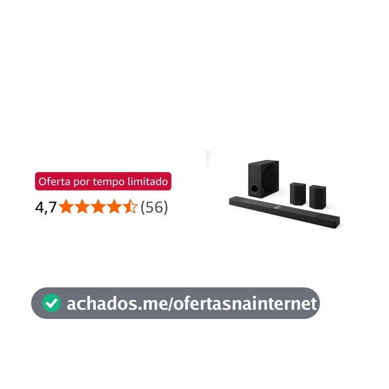 Home Teather Soundbar LG 810W RMS, Dolby Atmos, 9.1.5 Canais, Caixas de Som Traseiras - S95TR