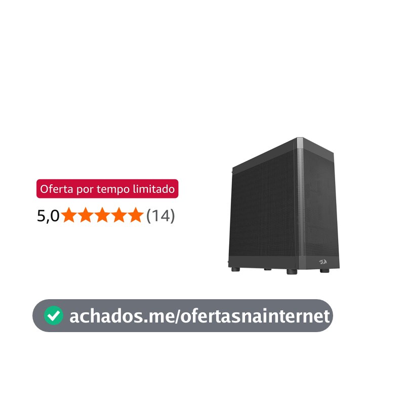 Redragon Gabinete Gamer Aeroflow Mid Tower ATX Preto Aço SGCC Mesh USB 3.0 Sem Fans Suporte GPU 370mm - CA-603B