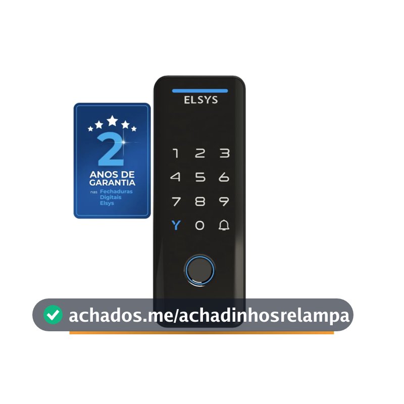 Fechadura Digital de Sobrepor, Abertura por senha ou tag, Tecno, Preta, DS4100V, Elsys
