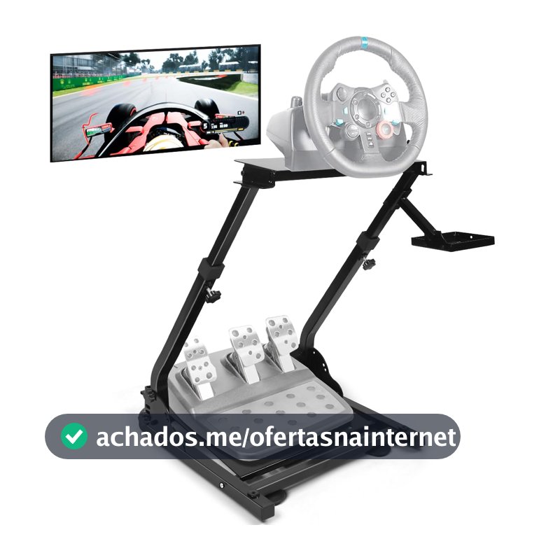 Suporte Cockpit Para Volante, Simulador de Carro, Cockpit Simulador, Suporte de Volante de Corrida, Suporte para Volantes Preto, Suporte Ajustável para Volante de Corrida