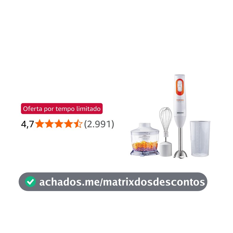 Mixer Mallory Trikxer Pratic- 3 EM 1-220V