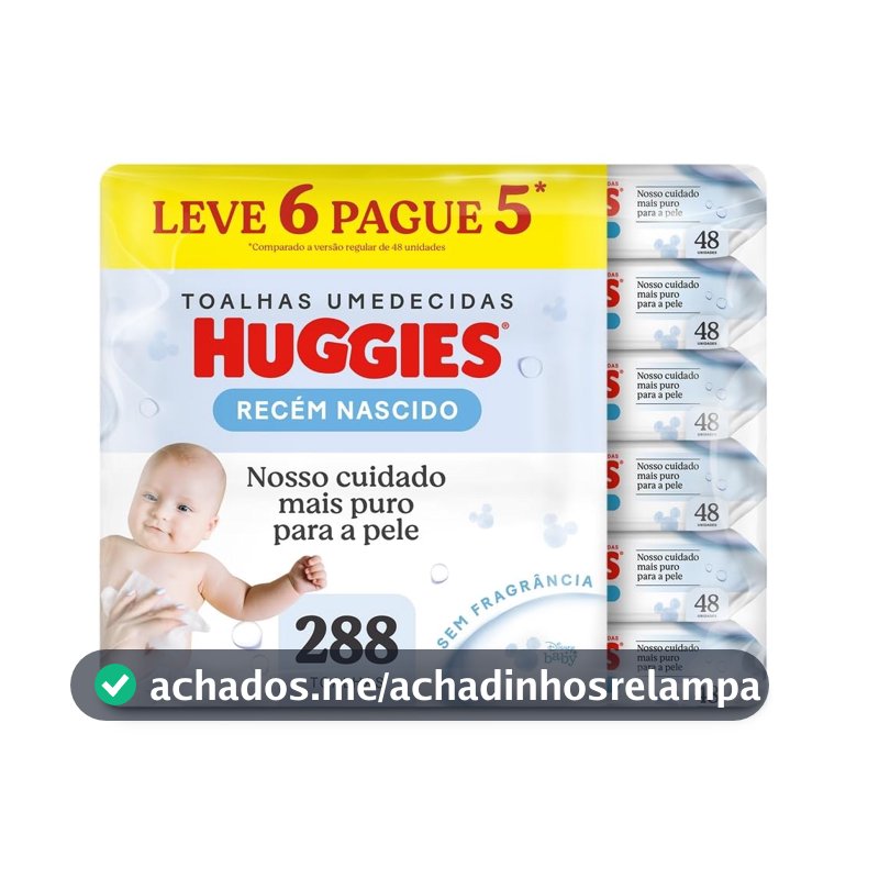 Lenços Umedecidos Huggies Recém-Nascido Sem Fragrância 6x48U