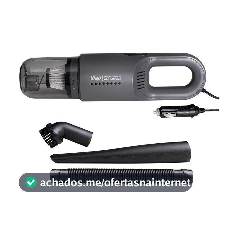 WAP Aspirador de Pó Automotivo Car 12V2, Portátil, 420ml, com Recipiente Removível e Filtro Lavável, 180W 12VDC