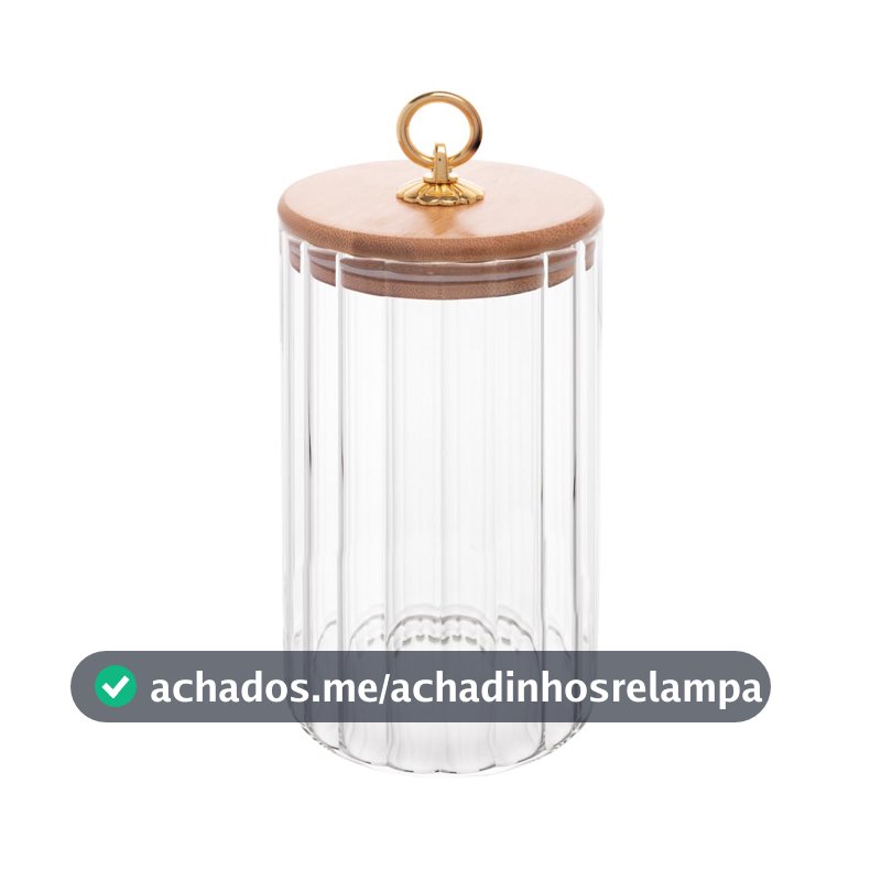 WOLFF - Porta Mantimento de Vidro Borossilicato com Tampa de Bambu Classic 850ml