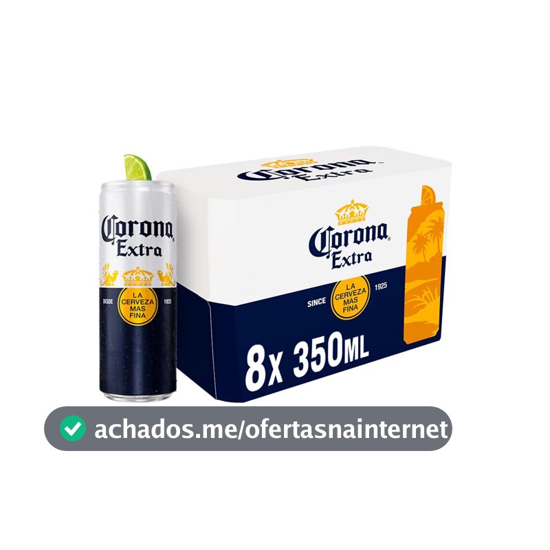 Cerveja Corona, Lata 350ml, Pack com 8 unidades
