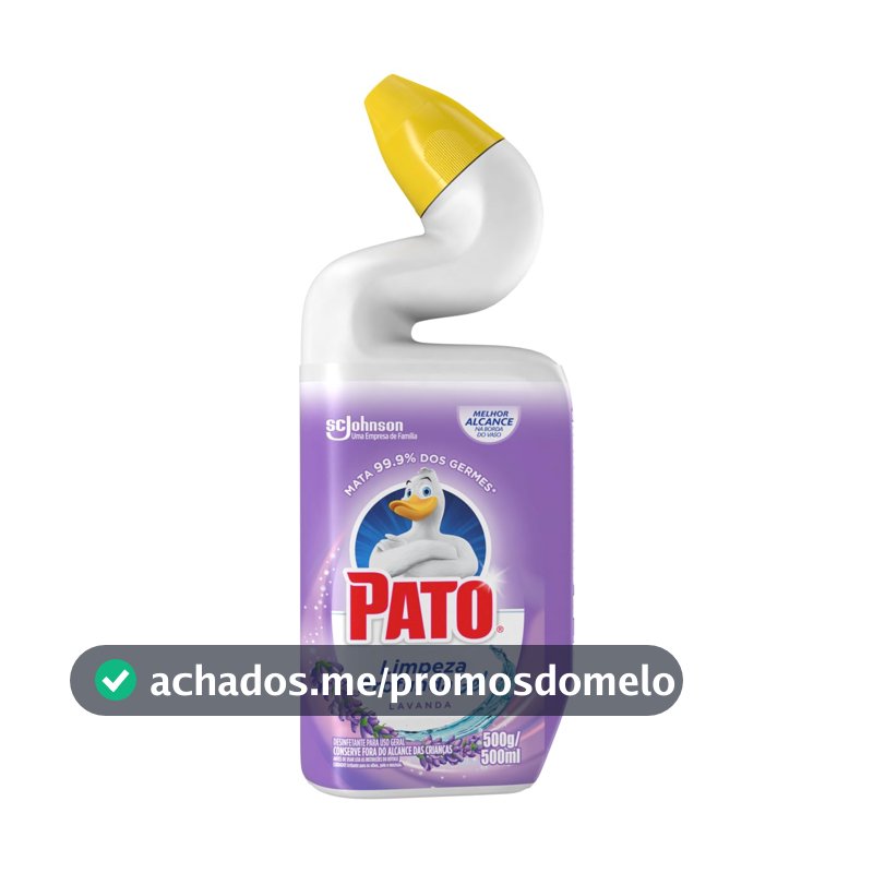 Pato Limpador Sanitário Gel Desinfetante, Lavanda, Limpeza Profunda, 500ml