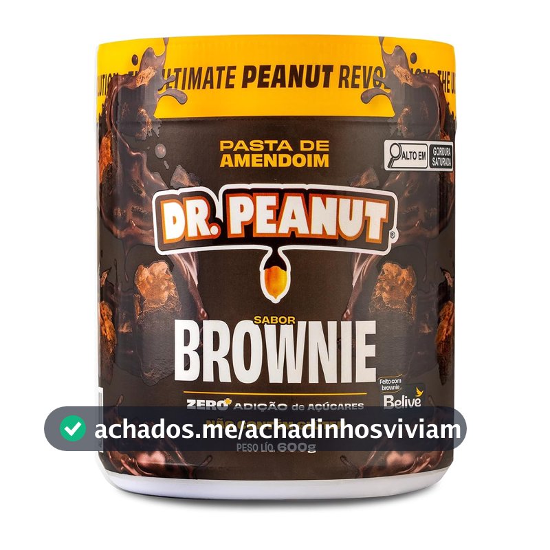Pasta de Amendoim com Whey Protein Dr. Peanut, Sabor Brownie, 600g