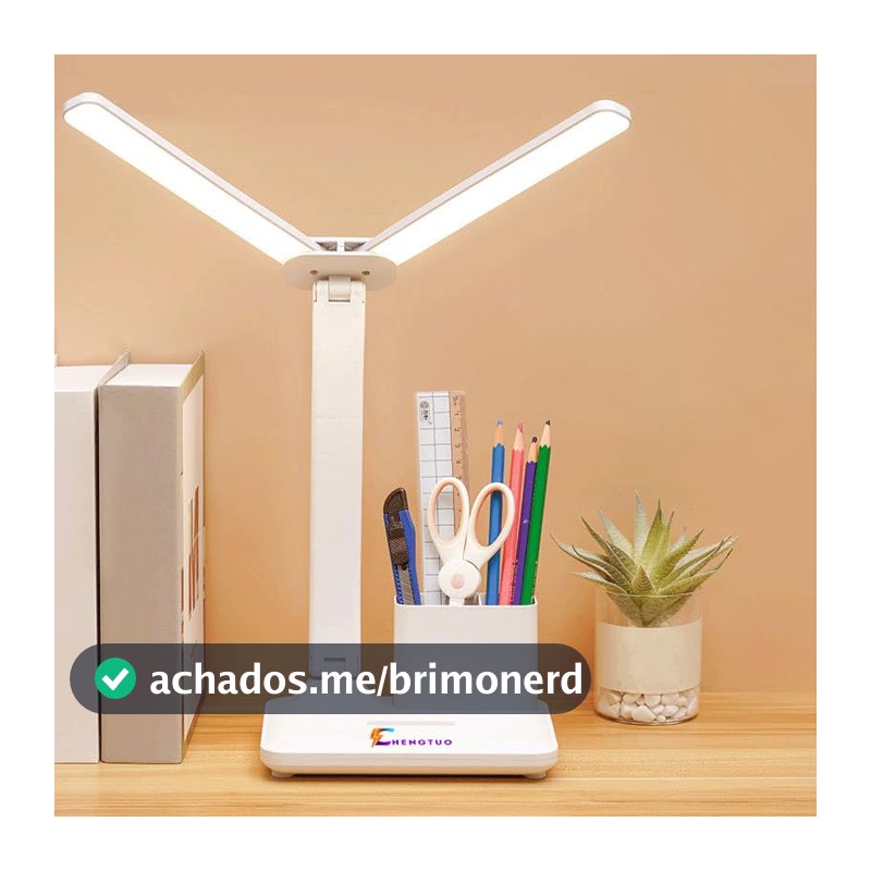 Luminária Abajur De Mesa Lâmpada De Estudo/Luminária De Mesa LED Grande capacidade com dimerização contínua, candeeiro de mesa dobrável luminária mesa
