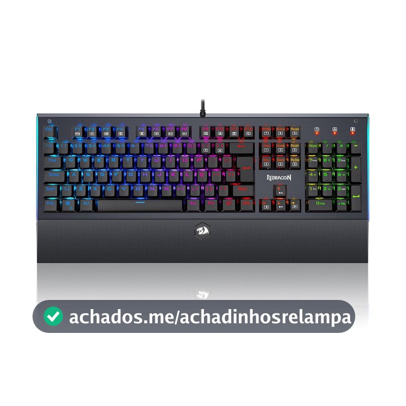 TECLADO MECANICO GAMER ARYAMAN RGB PRETO V2 SWITCH AZUL ABNT2