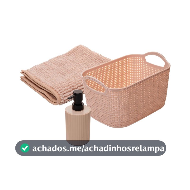 LYOR - Conjunto 3 Peças para Banheiro Comfort Bege Plástico