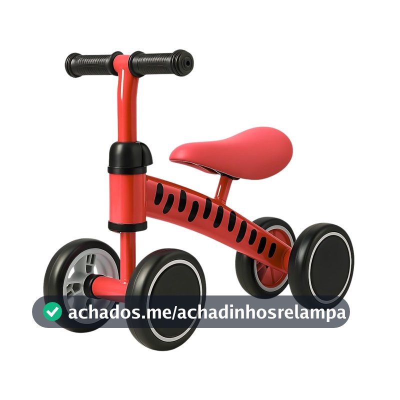 Brinqkids Bicicleta de Equilibrio Andador Infantil sem Pedal para Crianças (Vermelho)