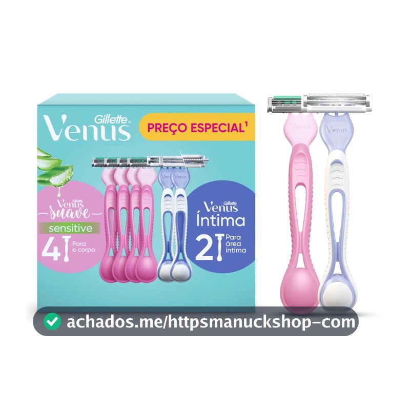 Kit Aparelho de Depilação Gillette Venus Suave 4Un + Venus Íntima 2Un