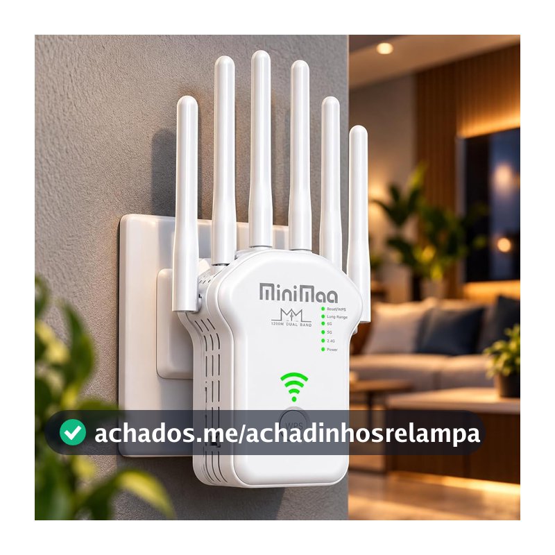 Roteador Wi-Fi e Repetidor Dual Band 1200 Mbps com 6 Antenas Branco