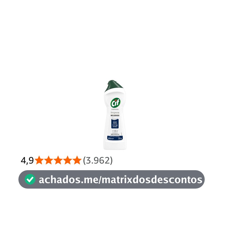 Cif Cremoso Limpeza Milagrosa Produto De Limpeza De Casa Milagroso Original Remove 100% Da Sujeira Difícil Sem Esforço 250 Ml
