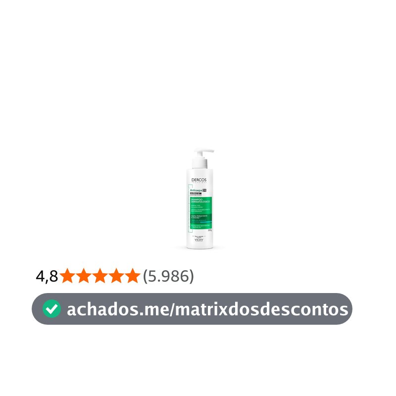 Vichy, Dercos Shampoo Anticaspa para Cabelos Normais a Oleosos