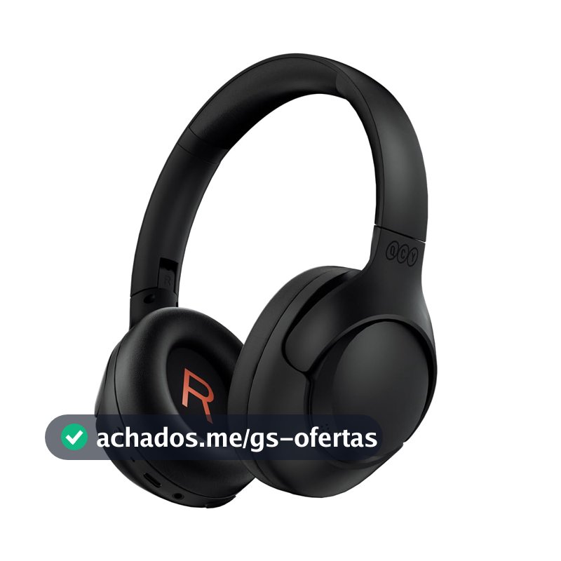 QCY H3 ANC Fone de Ouvido Bluetooth, Cancelamento de Ruído Ativo Headphone Bluetooth 5.4 Headset com Microfone, Certificação Hi-Res Audio, Conexão Multipontos, 60 horas reprodução, Preto