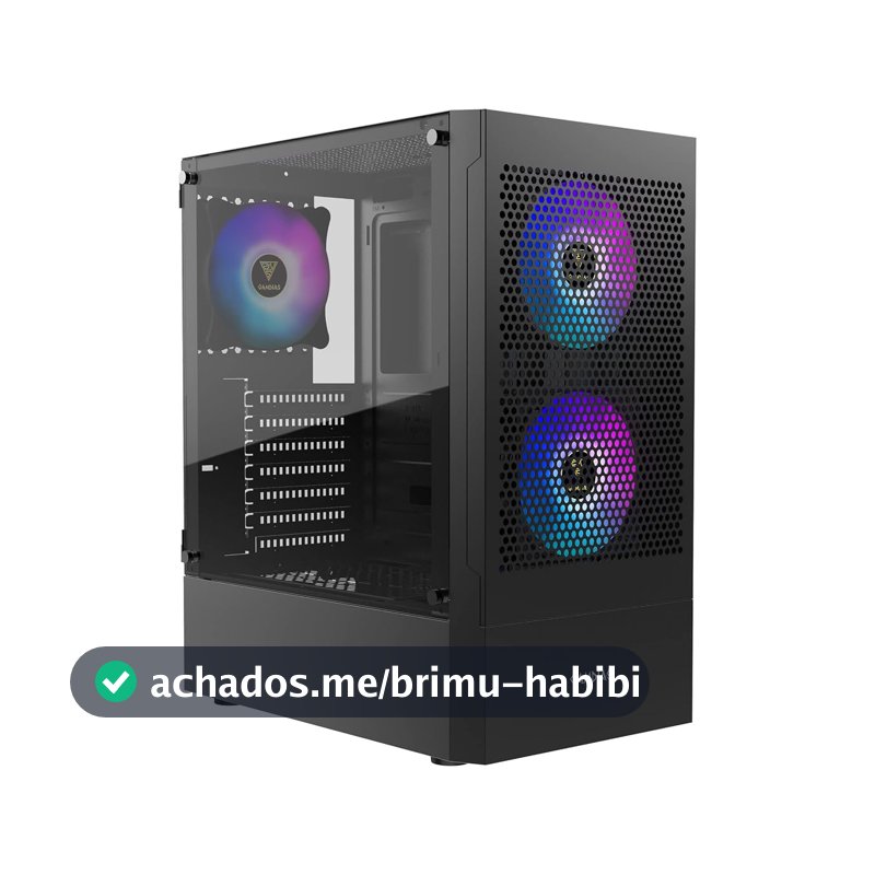 Gabinete Gamer Gamdias Talos E3 Mesh ATX Micro-ATX Mini-ITX 3 Fans 120mm ARGB Preto TALOS E3 MESH