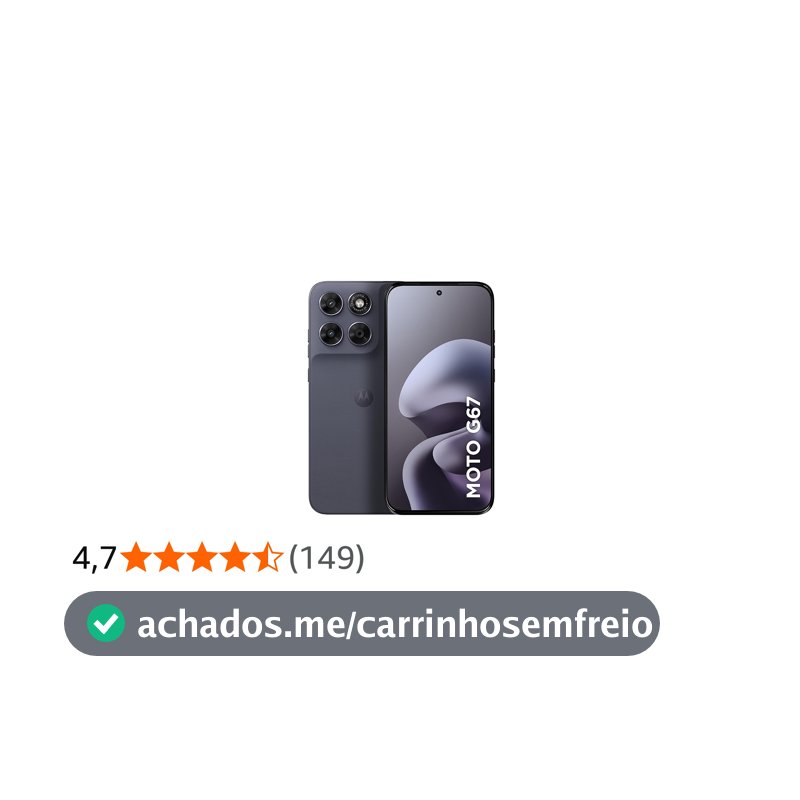 Smartphone Motorola Moto G67 5G - 128GB 4GB RAM + 8GB RAM Boost camera 50MP Sony Lytia 600, tela 1.5K extreme Amoled 120hz, ultrarresistente - Chumbo