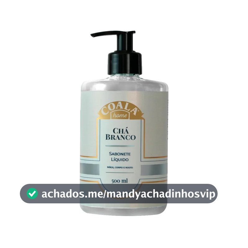 Coala Sabonete Liquido Maos e Corpo Limpa Hidrata Perfuma 500ml Cha Branco