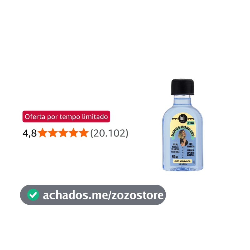 Danos Vorazes Óleo Reparador 50ml , Lola Cosmetics