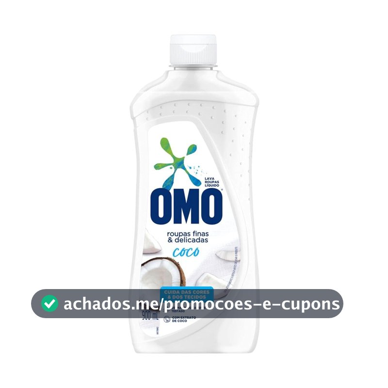 OMO Roupas Finas E Delicadas - Sabão Líquido Coco 900Ml