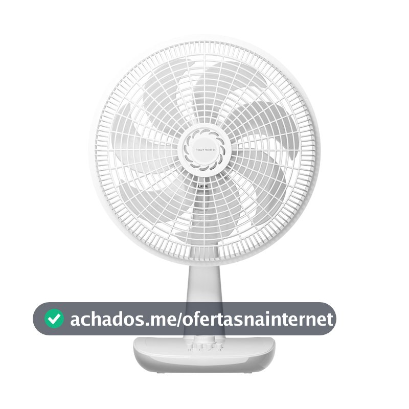 HEPTA WORLD Ventilador de Mesa de Alta Potência de 40 cm, oscilação de 120° com temporizador, sistema de encaixe para montagem rápida, cores branco e branco‑azul