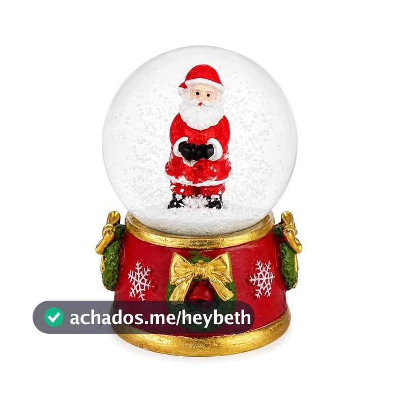 Oferta por tempo limitado: Globo de Neve Natalino Papai Noel Resina e Vidro 6cm