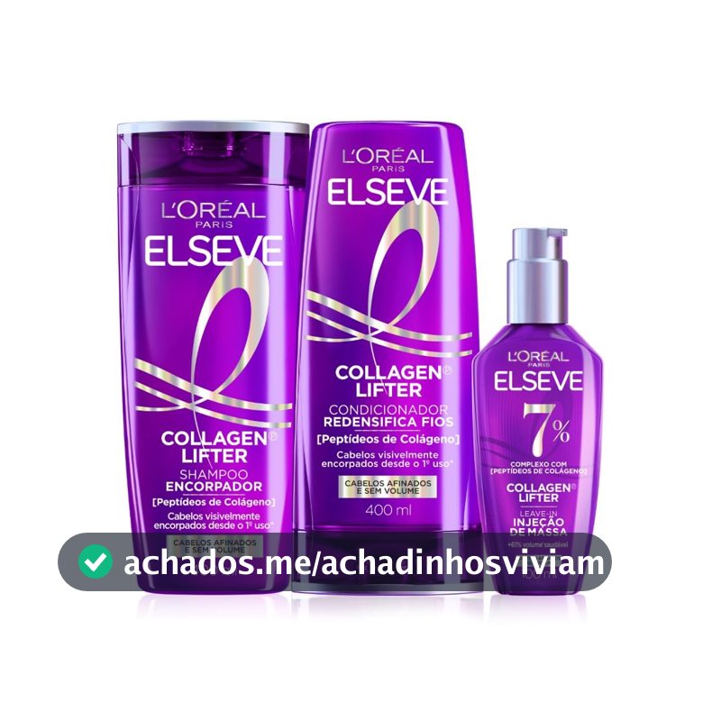 Shampoo Condicionador Sérum Elseve L'Oréal Colágeno 400ml+400ml+100ml