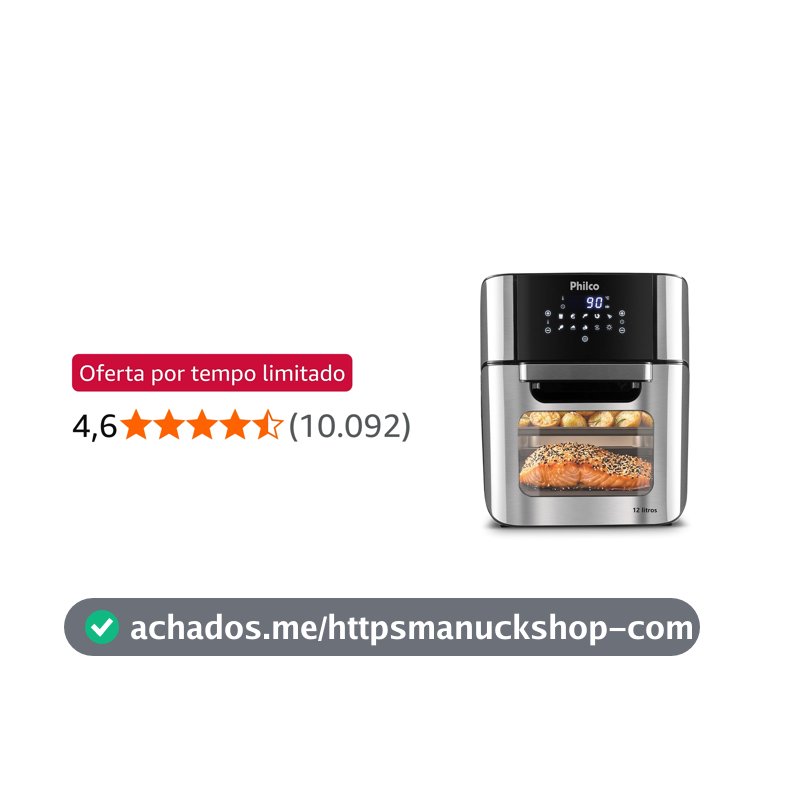 Fritadeira Philco Air Fryer Oven 12L PFR2200P - 127V