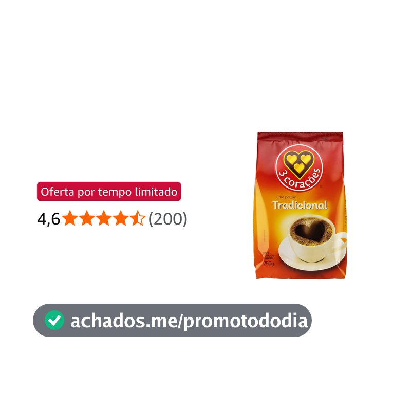 3 Corações Café Torrado E Moído Tradicional Pacote 250G