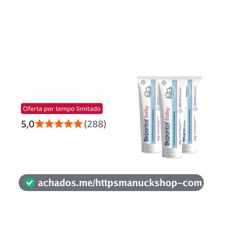 Kit 3 Cremes Pomadas de Assaduras Vit B5 com 100g cada, Total 300g - Bepantol Baby