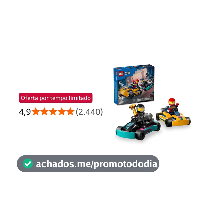 LEGO Set City Great Vehicles Carros de Karting e Pilotos 60400 (99 Peças)