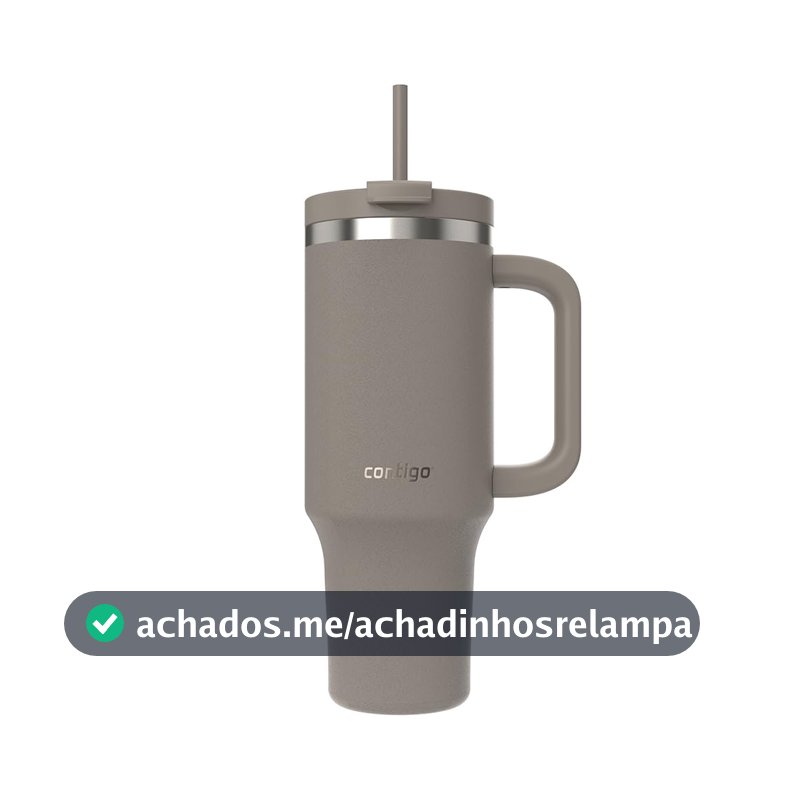 Copo Térmico com Canudo Streeterville 1,18L - Cinza